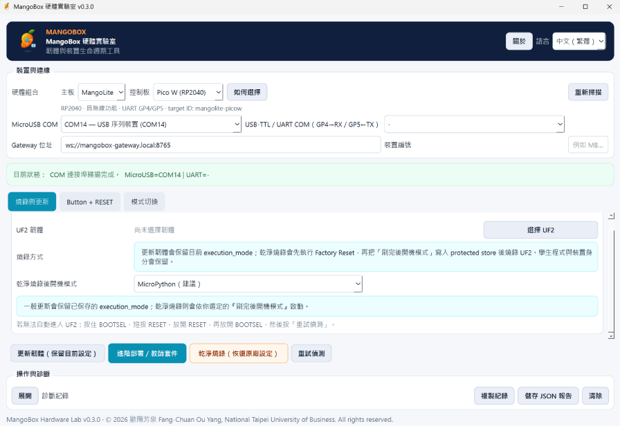 Hardware Lab 硬體實驗室 操作介面